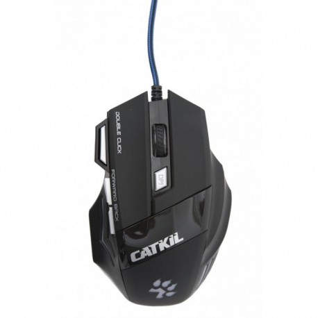 Catkil Alpha USB ?ptico 2400DPI Ambidextro Negro rat?n CTK024