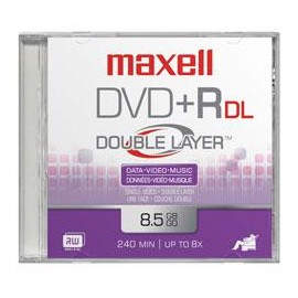 MAXELL DVD R DL - 2,4x - 8,50 GB - 10 Paquete(s) Cabezal con Ejes Rotatorios 275987