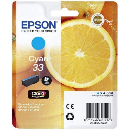 Epson C13T33424022 4.5ml 300p?ginas Cian