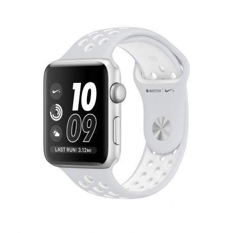 APPLE WATCH NIKE  42MM CON CAJA ALUMINIO PLATA Y CORREA NIKE SPORT PLATINO PURO BLANCA - MQ192QL A