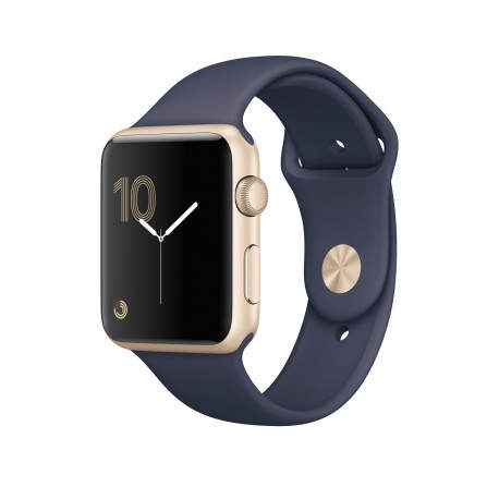 APPLE WATCH SPORT S1 42MM CON CAJA ALUMINIO ORO Y CORREA DEPORTIVA AZUL NOCHE - MQ122QL A