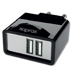 APPROX CARGADOR USB DE VIAJE PARED DUAL+ 6 TIPS BLACK APPUATS