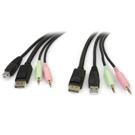 StarTech Cable Conmutador KVM USB DisplayPort 4 en 1 DP4N1USB6