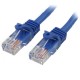 StarTech Cable de Red de 0,5m Azul Cat5e Ethernet RJ45 sin Enganches 45PAT50CMBL
