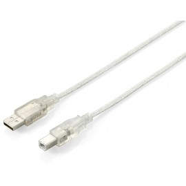 EQUIP CABLE USB 2.0 TIPO A - B TRANSPARENTE 1,8M 128650