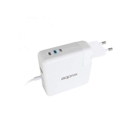 APPROX CARGADOR APPUAAPL PARA MACBOOK CONECTOR TIPO L - BOT?N SELECCI?N POTENCIA 45 60 85W - USB 5V 2.1A