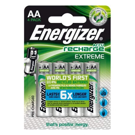 Energizer Accu Recharge Extreme 2300 AA BP4 N?quel metal hidruro 2300mAh 1.2V 535-416893-00
