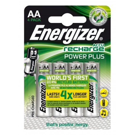 Energizer Accu Recharge Power Plus 2000 AA BP4 N?quel metal hidruro 2000mAh 1.2V 535-417012-00
