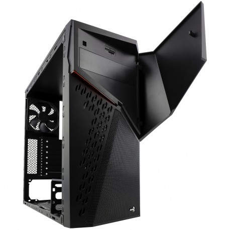 AEROCOOL CYBERX ADVANCE BLACK USB3.0 LECTOR DE TARJETAS VENTILADOR LED ROJO FRONTAL Y TRASERO