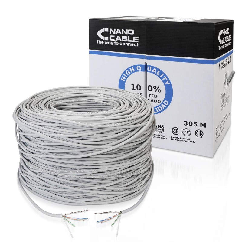 Cavo bobina rj45 ftp nanocable 10.20.0704 cat.5e 305m grigio | Leroy Merlin