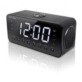 MUSE M-192 CR Reloj Digital Negro radio