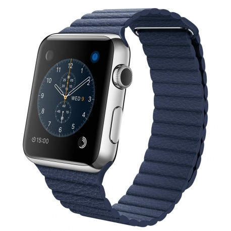 Apple Watch MLFD2TY/A 42MM CAJA ACERO correa Loop de piel azul noche Talla Grande