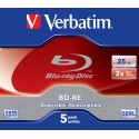 Verbatim BD-RE SL 25GB 2x 5 Pack Jewel Case BD-RE 25GB 5pieza(s) 43615