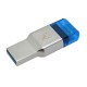 Kingston Technology MobileLite Duo 3C USB 3.0 (3.1 Gen 1) Type-A/Type-C Azul, Plata FCR-ML3C