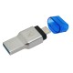 Kingston Technology MobileLite Duo 3C USB 3.0 (3.1 Gen 1) Type-A/Type-C Azul, Plata FCR-ML3C