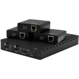 Juego Extensor HDBaseT de 3 Puertos - Alargador HDMI por Cable Cat5 con 3 Receptores - Hasta 4K ST124HDBT