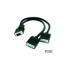 Nanocable Cable Bifurcador SVGA HDB15/M-2xHDB15/H 45CM