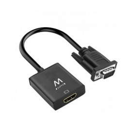 Ewent EW9866 VGA-15pin HDMI, 3.5mm Negro