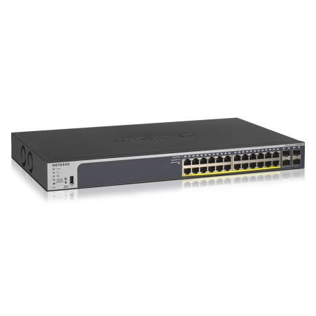 Netgear GS728TP Gestionado L2/L3/L4 Gigabit Ethernet (10/100/1000) Energía sobre Ethernet (PoE) 1U Negro GS728TP-200EUS
