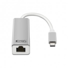 Nanocable Conversor USB-C A Ethernet Gigabit 10/100/1000 Mbps. 15cm 10.03.0402