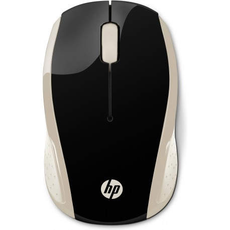 HP 200 RF inalámbrico Ambidiestro Negro, Oro ratón 2HU83AA