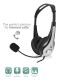 Ewent Binaural Diadema Negro, Plata auricular con micrófono EW3562