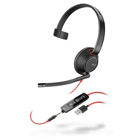 Plantronics Blackwire 5210 Monoaural Diadema Negro, Rojo auricular con micrófono 207577-01