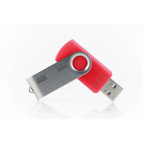Goodram UTS3 unidad flash USB 64 GB 3.0 (3.1 Gen 1) Conector USB Tipo A Rojo UTS3-0640R0R11