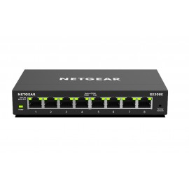 Netgear Gestionado Gigabit Ethernet (10/100/1000) Negro GS308E-100PES