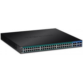 Trendnet Gestionado Gigabit Ethernet (10/100/1000) Energía sobre Ethernet (PoE) 1U Negro switch TPE-5048WS