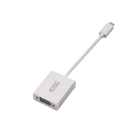 Nanocable Conversor USB-C a VGA. USB-C/M-VGA/H, Aluminio 10cm 10.16.4101