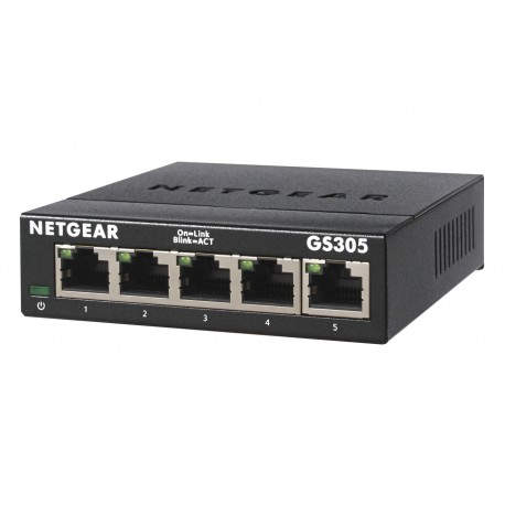 Netgear GS305-300PES switch No administrado L2 Gigabit Ethernet (10/100/1000) Negro