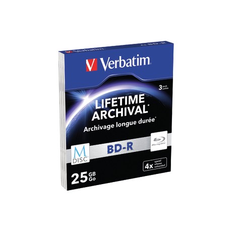 Verbatim  25GB BD-R 3pieza(s) disco blu-ray lectura/escritura (BD) 43827