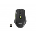 uGo MY-04 ratón RF inalámbrico Óptico 1800 DPI mano derecha Negro, Verde UMY-1077