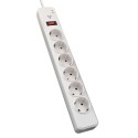 V7 Protector contra sobrevoltajes de 6 tomas Schuko para uso en casa u oficina, cable de 1,8 m, 1050 julios - Blanco J154602