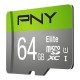 PNY Elite memoria flash 64 GB MicroSDXC Clase 10 P-SDUX64U185GW-GE