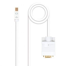 Nanocable Cable conversor Mini DP a VGA, Mini DP/M - VGA/M, Blanco, 2.0 M 10.15.4102