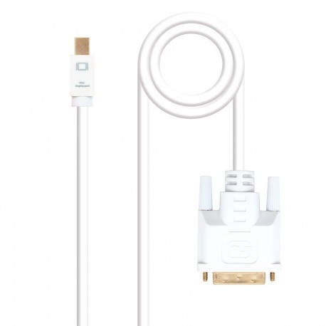 Nanocable Cable conversor Mini DP a DVI, Mini DP/M - DVI/M, Blanco, 5.0 M 10.15.4205