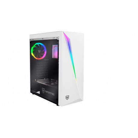 Nfortec Lynx Torre Gaming Blanca RGB (Cristal Templado) Compatible con Placas ATX