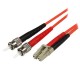 StarTech.com Cable Adaptador de Red de 5m Multimodo Dúplex Fibra Óptica LC-ST 50/125 - Patch Duplex 50FIBLCST5
