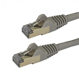 StarTech.com Cable de 0,5m de Red Ethernet RJ45 Cat6a Blindado STP - Cable sin Enganche Snagless - Gris 6ASPAT50CMGR
