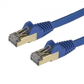 StarTech.com Cable de 0,5m de Red Ethernet RJ45 Cat6a Blindado STP - Cable sin Enganche Snagless - Azul 6ASPAT50CMBL
