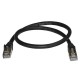 StarTech.com Cable de 0,5m de Red Ethernet RJ45 Cat6a Blindado STP - Cable sin Enganche Snagless - Negro 6ASPAT50CMBK