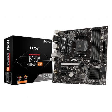 MSI B450M PRO-VDH Max placa base Zócalo AM4 Micro ATX AMD B450