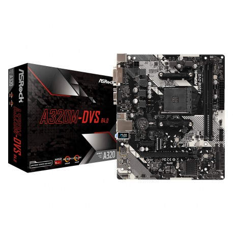 Asrock A320M-DVS R4.0 placa base Zócalo AM4 Micro ATX AMD A320 90-MXB9M0-A0UAYZ