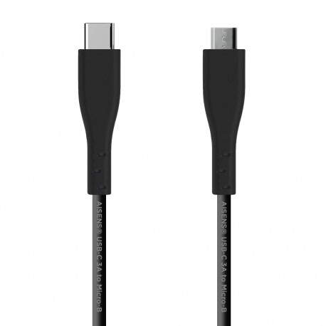 AISENS CABLE USB 2.0 3A, TIPO USB-C/M-MICRO B/M, NEGRO, 1.0M A107-0349