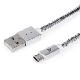 Maillon Technologique Premium cable USB 1 m USB A Micro-USB B Macho Plata MTPMUMS241
