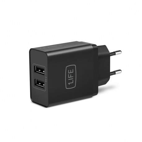 1Life pa:dual usb adaptador e inversor de corriente Interior Negro 1IFEPA2USB