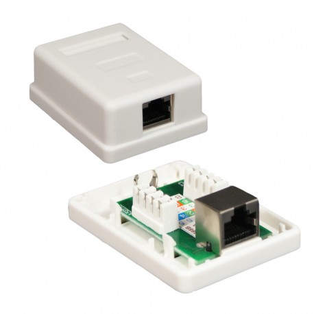 Nanocable ROSETA DE SUPERFICIE PARA RJ45 CAT.6 FTP 1 TOMA, BLANCO 10.21.1601