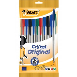 BIC 830865 Stick ballpoint pen Negro, Azul, Verde, Rojo 10pieza(s) bolígrafo 830865